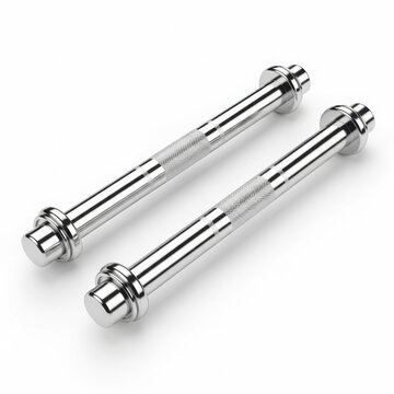 Stainless steel threaded tie rod ends isolated on white background