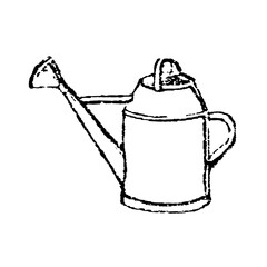 Classic watering can with long spout and arched handle, old vintage illustration, 1897. © Timofeeff
