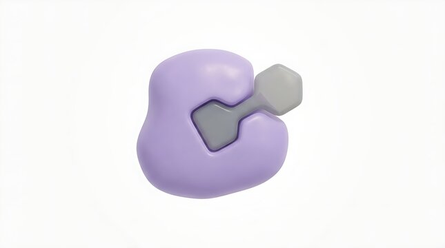 3D Illustration of Enzyme Substrate Complex Representing Lock and Key Mechanism in Biochemistry