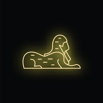 Great sphinx of giza glowing outline representing ancient egyptian history and culture