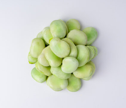 Broad beans or fava beans closeup