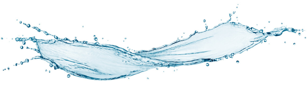 Flowing water splash isolated