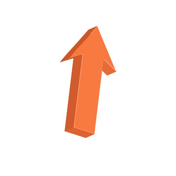 Orange 3d colorful arrow 
