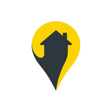 House location pin icon for real estate logo design isolated on white background. EPS Editable