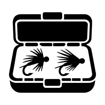 Fly Fishing Lure Box Icon Vector Illustration