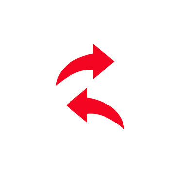 Red Curved Arrows Icon