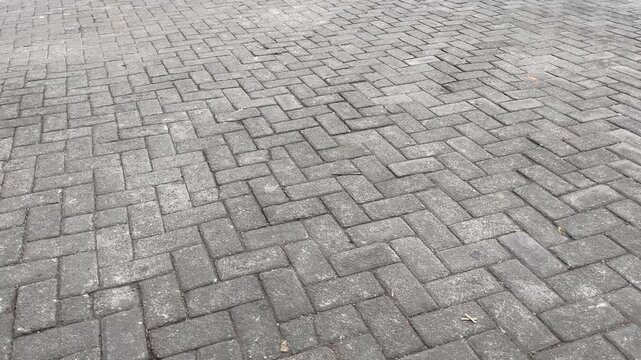 Top Down Shot of Interlocking Concrete Pavers