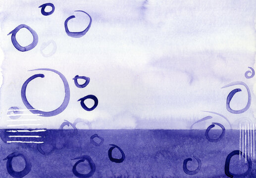 Purple watercolor background shows abstract painted circle pattern