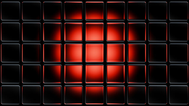 The abstract 3d rendering displays a dark grid with crimson backlight