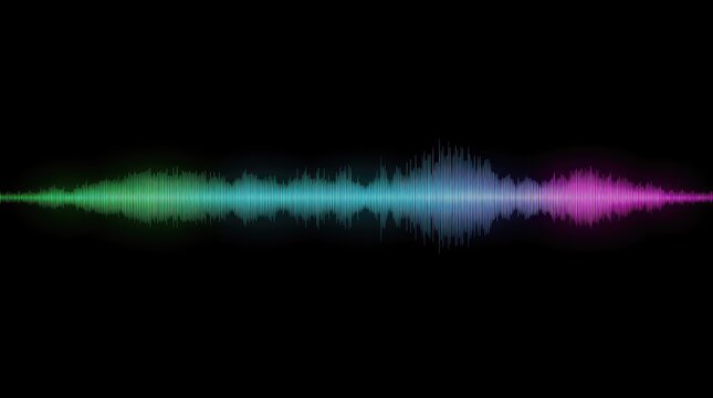 glowing digital sound waveform