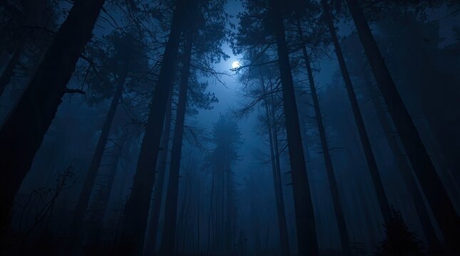 magical forest at night