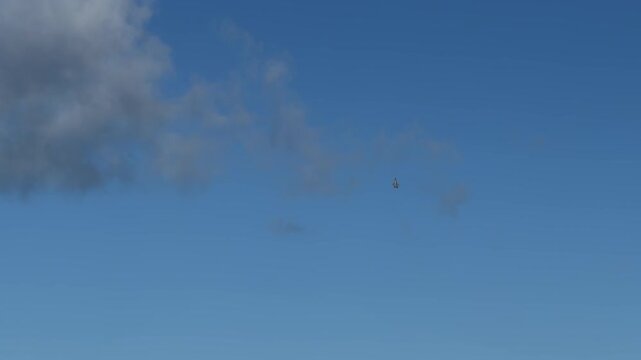Military Fighter Jet Performing Aerobatics and Releasing Flares Over Gold Coast