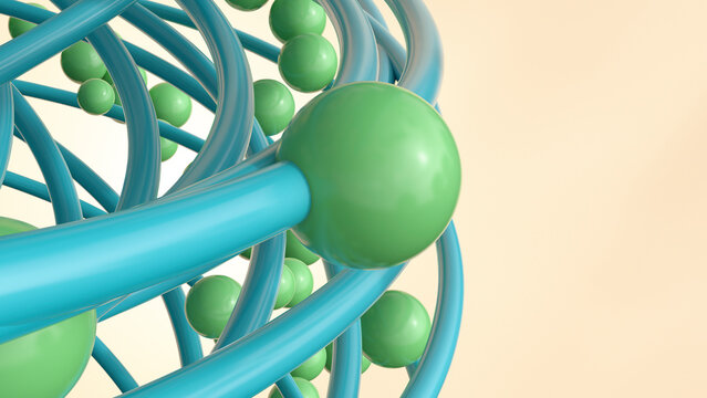 Strings and spheres, 3D Rendering