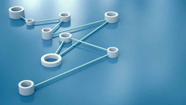Pattern of connected round shapes, 3D rendering