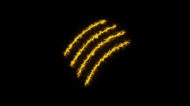 Glowing yellow claw marks xmen logo on black background, suitable for superherothemed designs, posters, merchandise, and fan art creations.