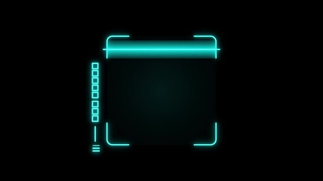 futuristic security scanner interface with neon glow icon