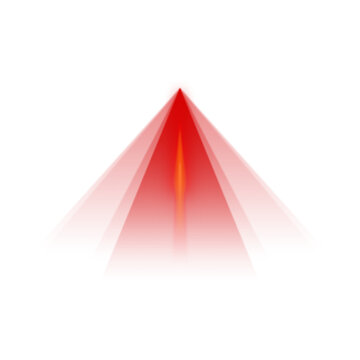 Red triangular burst with gradient effect appears on transparent background triangle shape angular pointed geometric