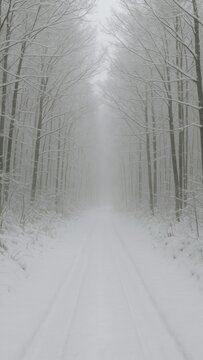 Serene snowy forest path mobile wallpaper