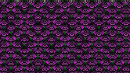 Purple and Green Japanese Fish Scale Pattern Background © VIGNESH