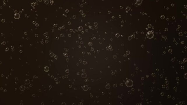 Golden Bubbles Rising Slowly Against a Dark Background Animation