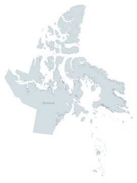 Nunavut Territory Map - Canada ADM2 Administrative Divisions
