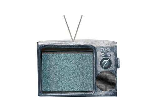  vintage television isolated on white backgrund