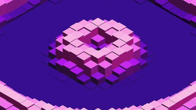 Abstract isometric 3D constellation animation, glowing starlight nodes loop. Sci-fi isometric 3D space background