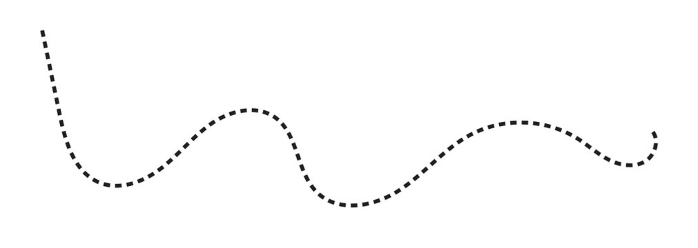 Abstract wavy dashed line decorative graphic element with dotted line abstract illustration isolated movement decoration minimalist