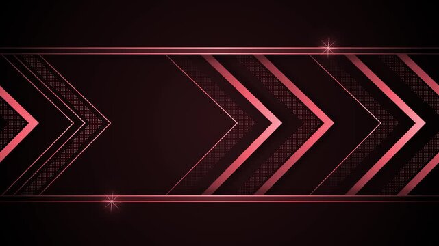 Chevron luxury background animation, Luxurious dark background with chevron arrows and thin horizontal gold lines,