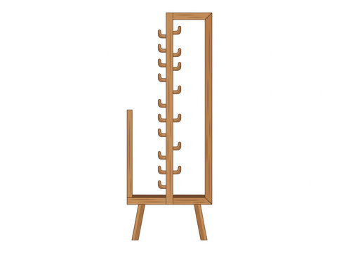 Porte-manteaux en bois sur pied au design minimaliste