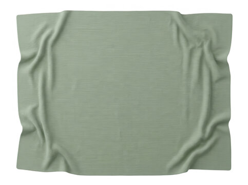 Couverture en tricot vert sauge isol&eacute;e sur fond blanc