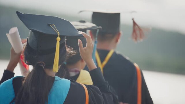 Group of Graduates Celebrating Academic Achievement and New Future
