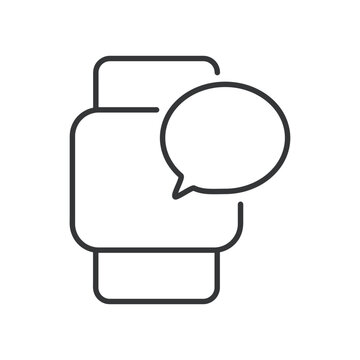Smartwatch line icon. Editable stroke. Vector illustration