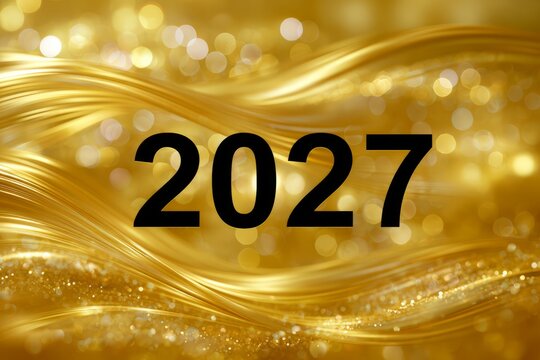 2027 new year celebration golden glitter background