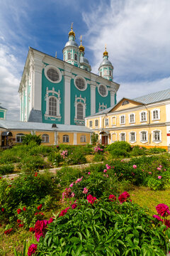 Building of Assumption Cathedral in Smolensk, Russia. Orthodox temple