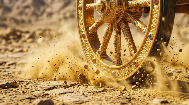 The Ethiopian Eunuch&rsquo;s magnificent royal chariot traveling down a lonely, dusty desert road toward Gaza
