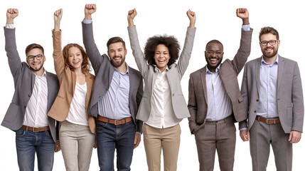 Obraz premium team_of_employees_celebrating_success