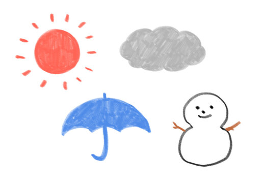 手描き風の天気のイラスト
