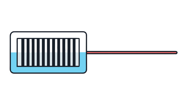 Minimalist barcode scanner vector icon. Digital retail scanning symbol. Modern flat line bar code reader graphic.
