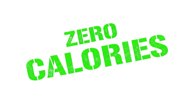 Green Zero Calories Grunge Rubber Stamp Text Cutout PNG