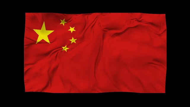 China Flag Waving Seamless Loop Animation in 4K UHD