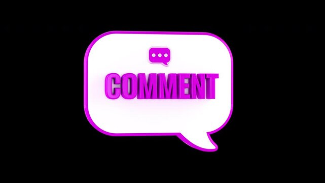 Speech Bubble (COMMENT) Sign - with Alpha