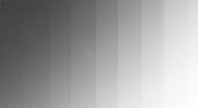 A grayscale gradient transitions smoothly from dark shades to bright white showcasing a spectrum of tones