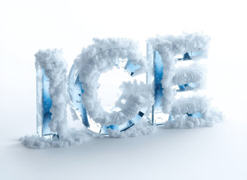 Icy letters in the snow