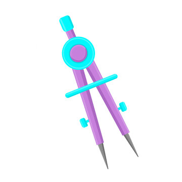 Purple and Blue Drawing Compass Illustration