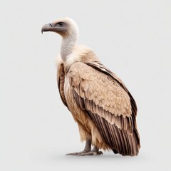 Obraz premium Side View Of A Majestic White Backed Vulture Standing On A Plain Grey Background