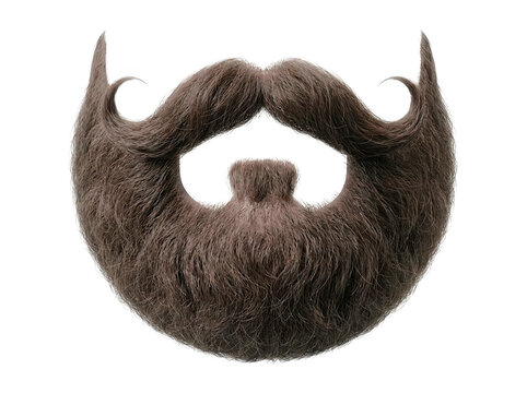 Brown bushy fake beard with handlebar mustache for disguise facial hair costume accessory false beard realistic bear