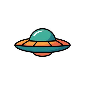 Colorful flying saucer ufo spaceship icon