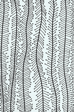 Abstract illustration of wavy Black linear pattern with dot accents