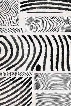 Abstract hand-drawn Black ink line patterns on paper